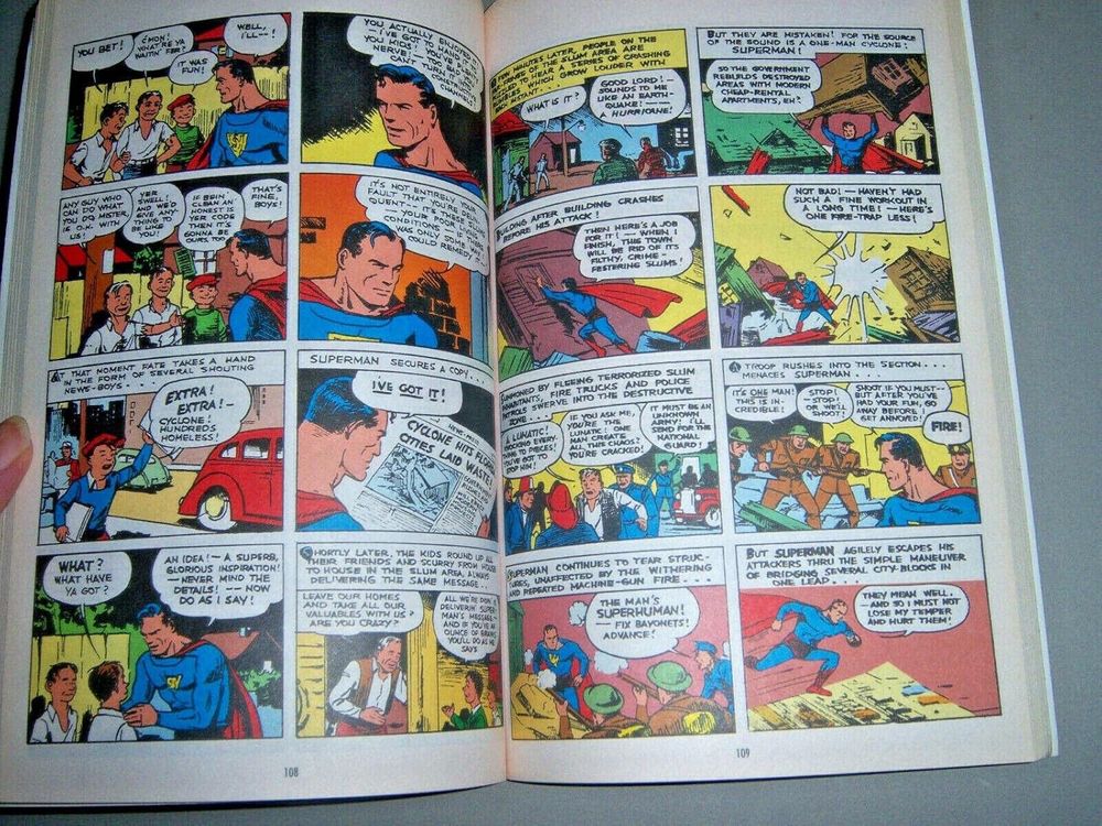 Amazon user pic of two pages from Action no. 8 on pp. 108-109 from Superman Chronicles 1. 