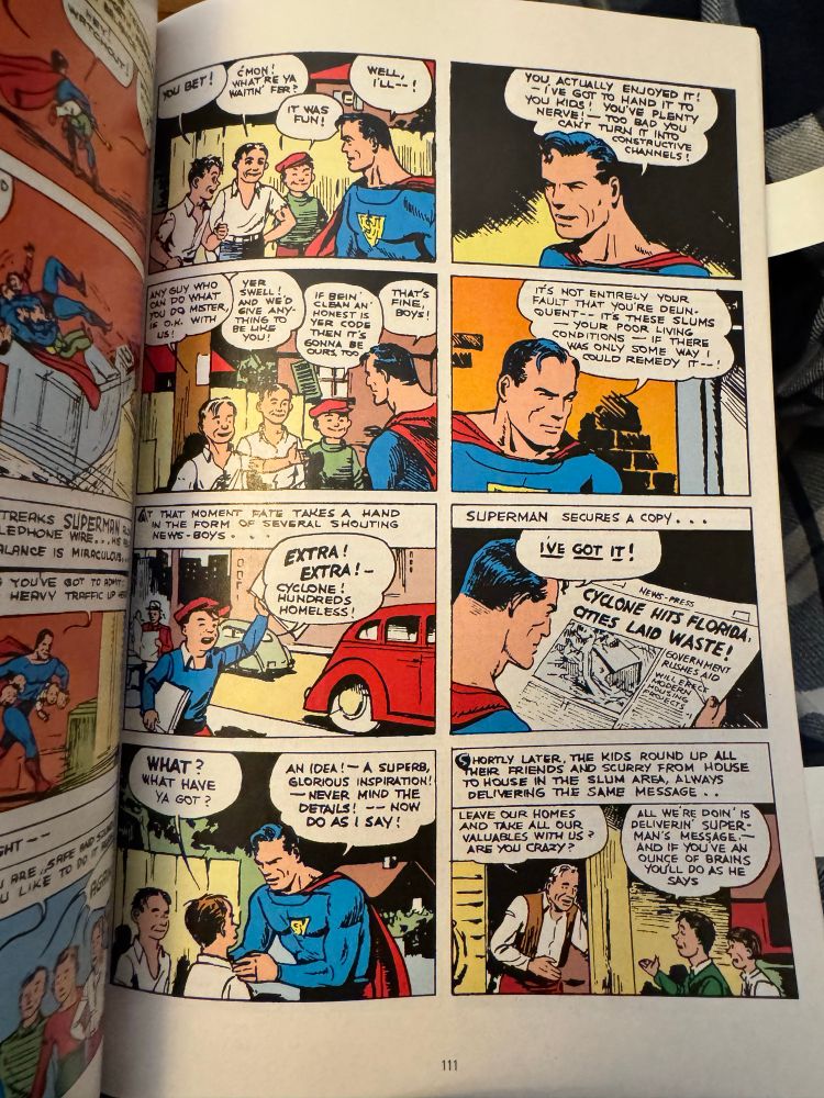 Pic by me of p. 111 from DC Finest—Superman: The First Superhero, reprinting the same story with slightly different colors. 