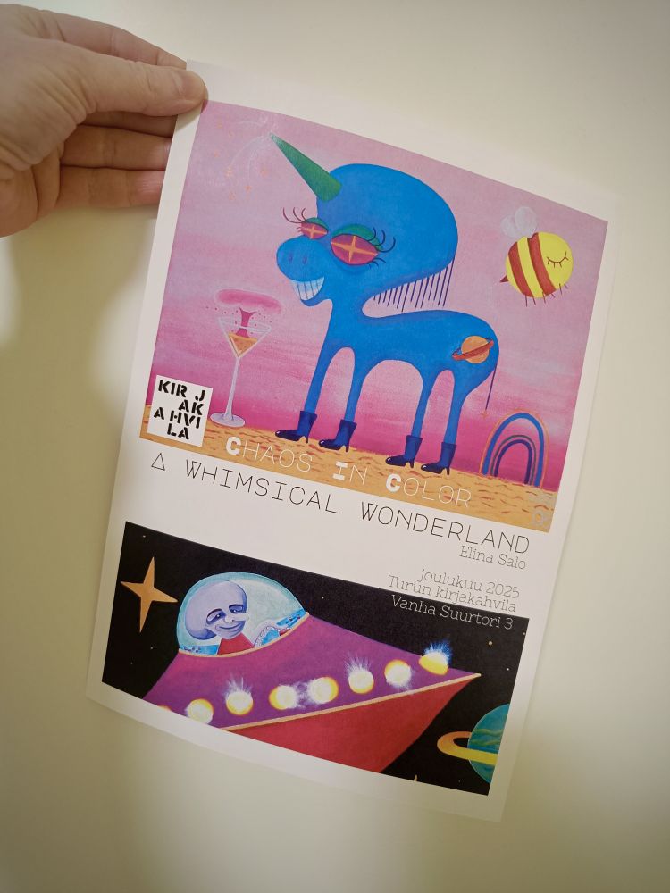 A poster of an art show by Elinaana (Elina Salo).