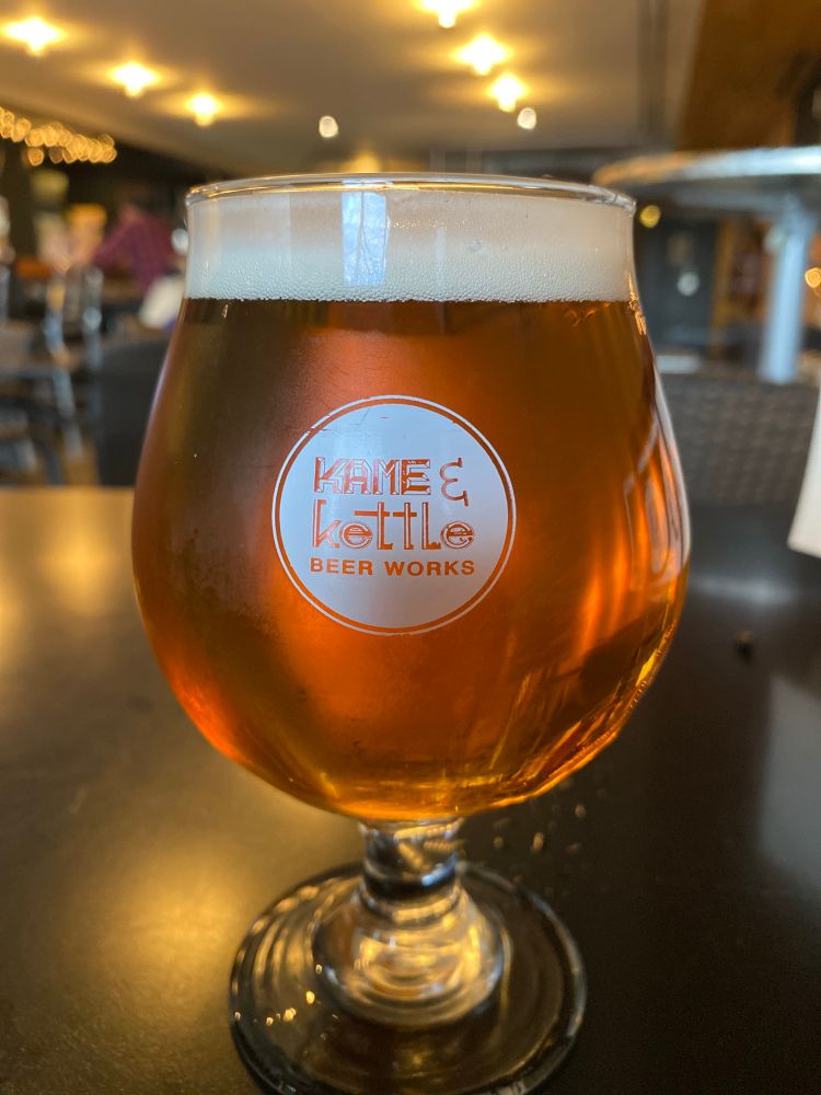 A cold glass of beer from Kame and Kettle 