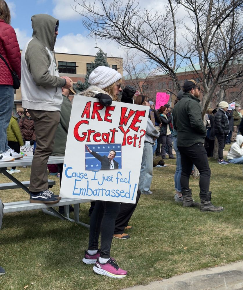 Poster says “are we great yet cause I just feel embarrassed 
