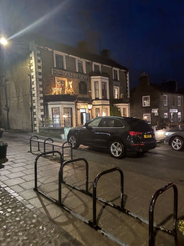 Photos of Leyburn in Wensleydale at night before Christmas.