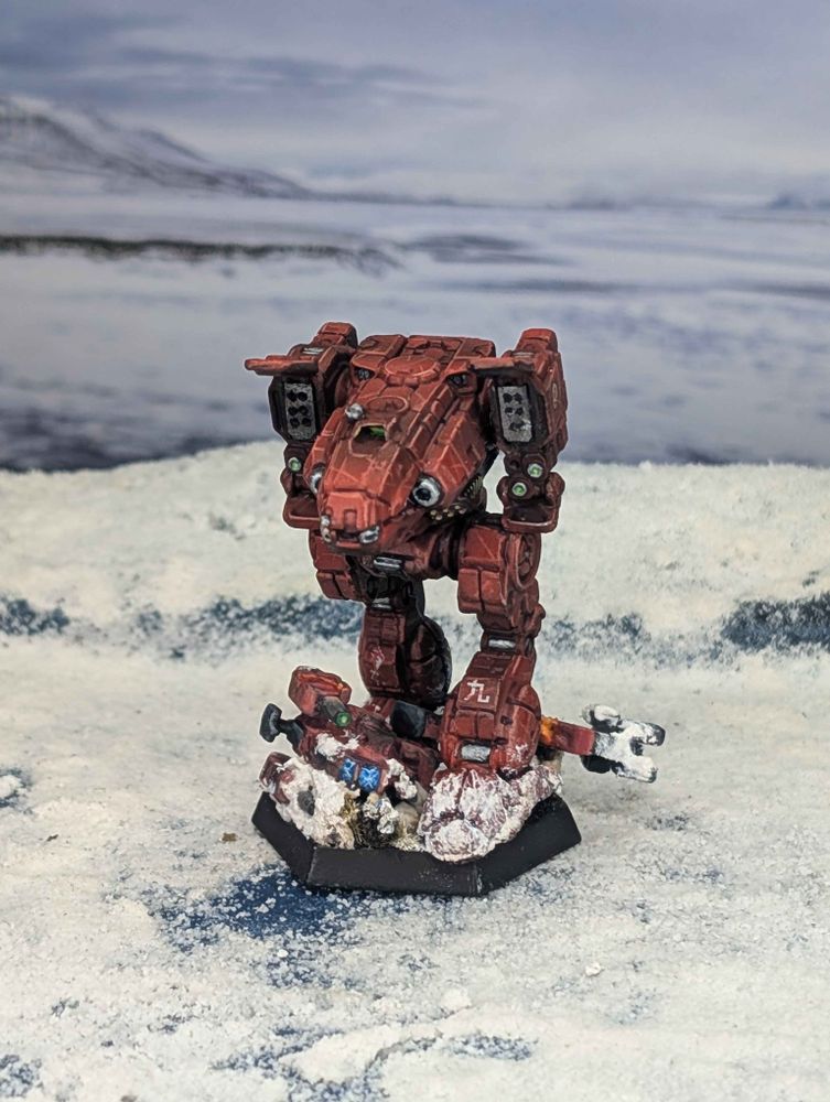 Serpentarius worked on a custom character 'Mech for Sho-Sho Jagawen Torisobo with this Stalker! While the fighting on Misery kept to it's namesake, this looks great against that backdrop! - https://www.instagram.com/p/DNv7wU85IEw/?igsh=OXJvZm92Y2NyeGFi