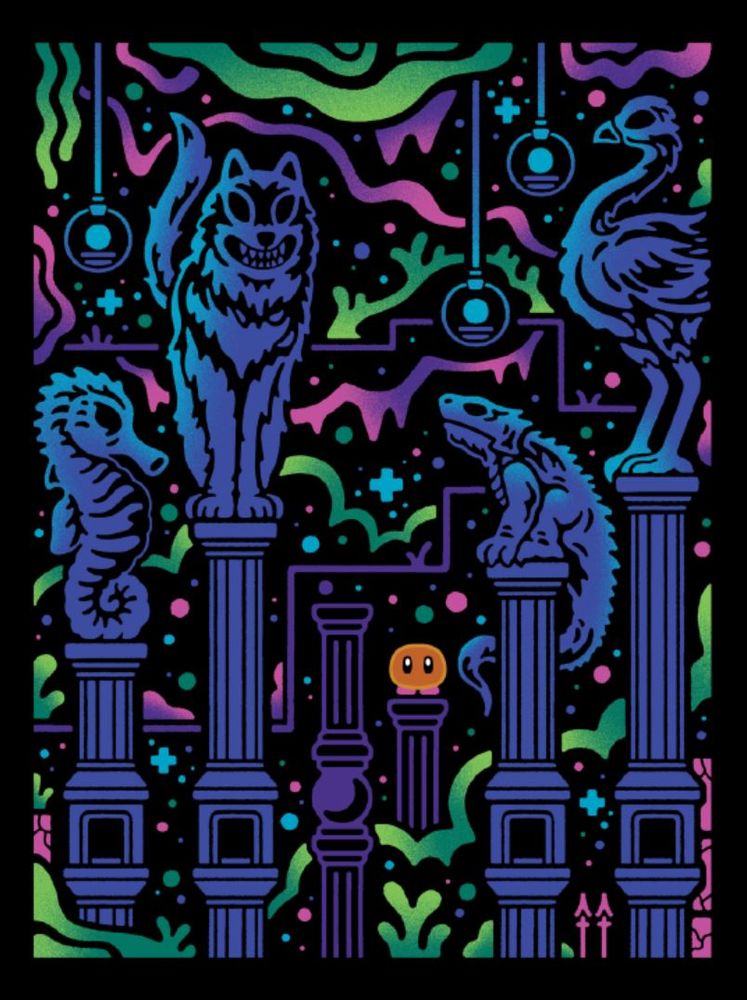 Vibrant, neon-colored illustration from Animal Well Design Works featuring a stylized wolf, ostrich, seahorse, and lizard standing on tall columns in a surreal, cosmic environment. In the center stands a small orange blob-like character with big eyes, surrounded by swirling patterns, hanging orbs, and geometric symbols in purple, green, and pink hues against a black background.

Developed over seven years by the remarkably talented Billy Basso, Animal Well is a development story for the ages—one that deserves to be detailed, documented, and celebrated for years to come. From long-lost prototypes to the unique challenges of solo development, this volume captures the spirit of creativity and preserves it for future generations—long after the internet fades, much like the game itself.


Revered for both its surface-level charm and the secrets buried deep within, Animal Well has inspired Animal Well: Design Works—a richly crafted celebration by Lost In Cult. Drawing on the game’s mystery and atmosphere, this 200+ page hardback book is accompanied by deluxe extras that channel the essence of what makes the experience so memorable.


Created in collaboration with Billy Basso, Dan Adelman, and the Bigmode team, Animal Well: Design Works offers a deep dive into the game’s development journey. With insights from Billy, Dan, Leah, and Dunkey, the book showcases everything from early builds and developmental screenshots to the creative process and feedback loops that shaped this indie gem. It’s a definitive tribute to one of the most innovative indie games in recent memory.