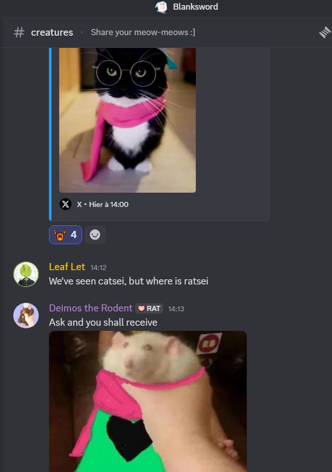Popular Deltarune character Ralsei, presented in cat and rat forms for your enjoyment.
