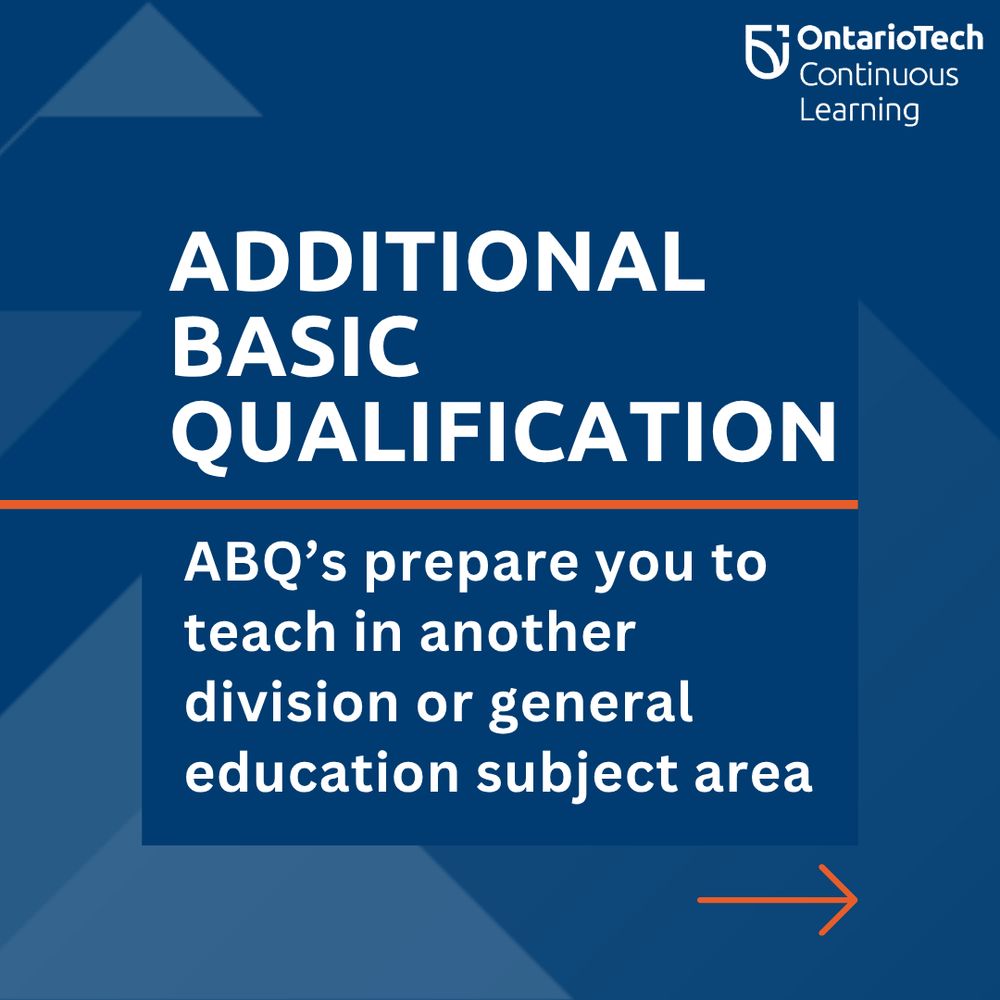 The title reads "Additional 
Basic Qualification". The subsection read "ABQ’s prepare you to teach in another division or general education subject area". There is an arrow pointing to the right. The Continuous Logo is at the top right.