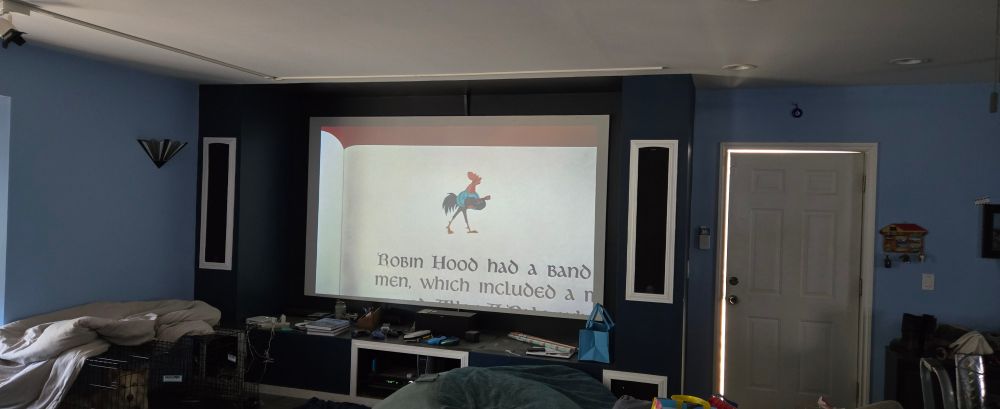 The opening scenes of Disney's animated Robin Hood, as the minstrel rooster Alan-a-Dale sings the theme song "Ooh-de-lally."