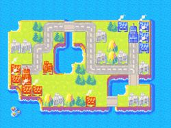 Spann Island war room map from several Advance Wars games, pictured here from Advance Wars 2: Black Hole Rising on Game Boy Advance