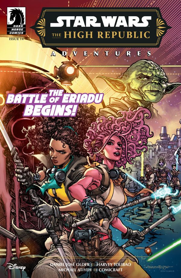 Cover of Star Wars High Republic Adventures #14 featuring Lula and Zeen with Yoda in the background.