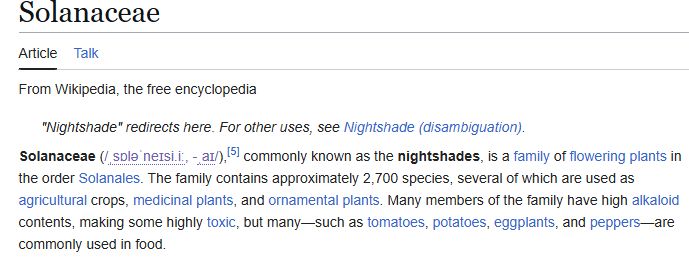 Solanaceae wikipedia article
