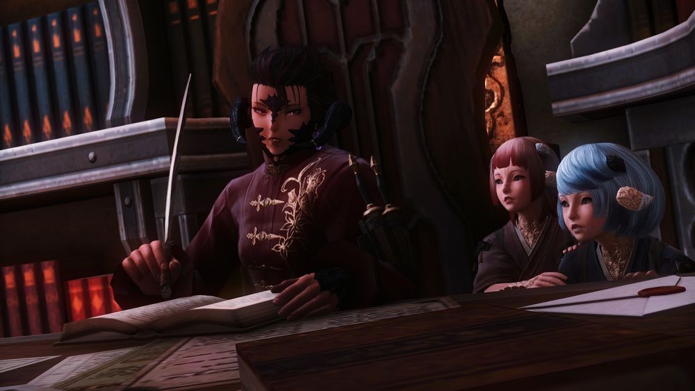 Zaya turns her head, speaking to her twin daughters, who both raise their heads to meet her gaze, their looks of curiosity now mixed with a hint of surprise.