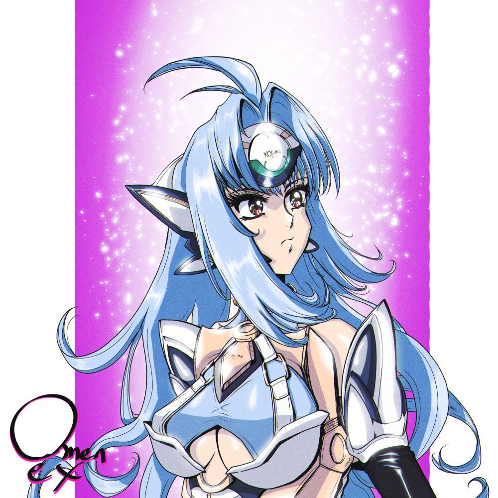 Simple bust shot drawing of KOS-MOS from Xenosaga