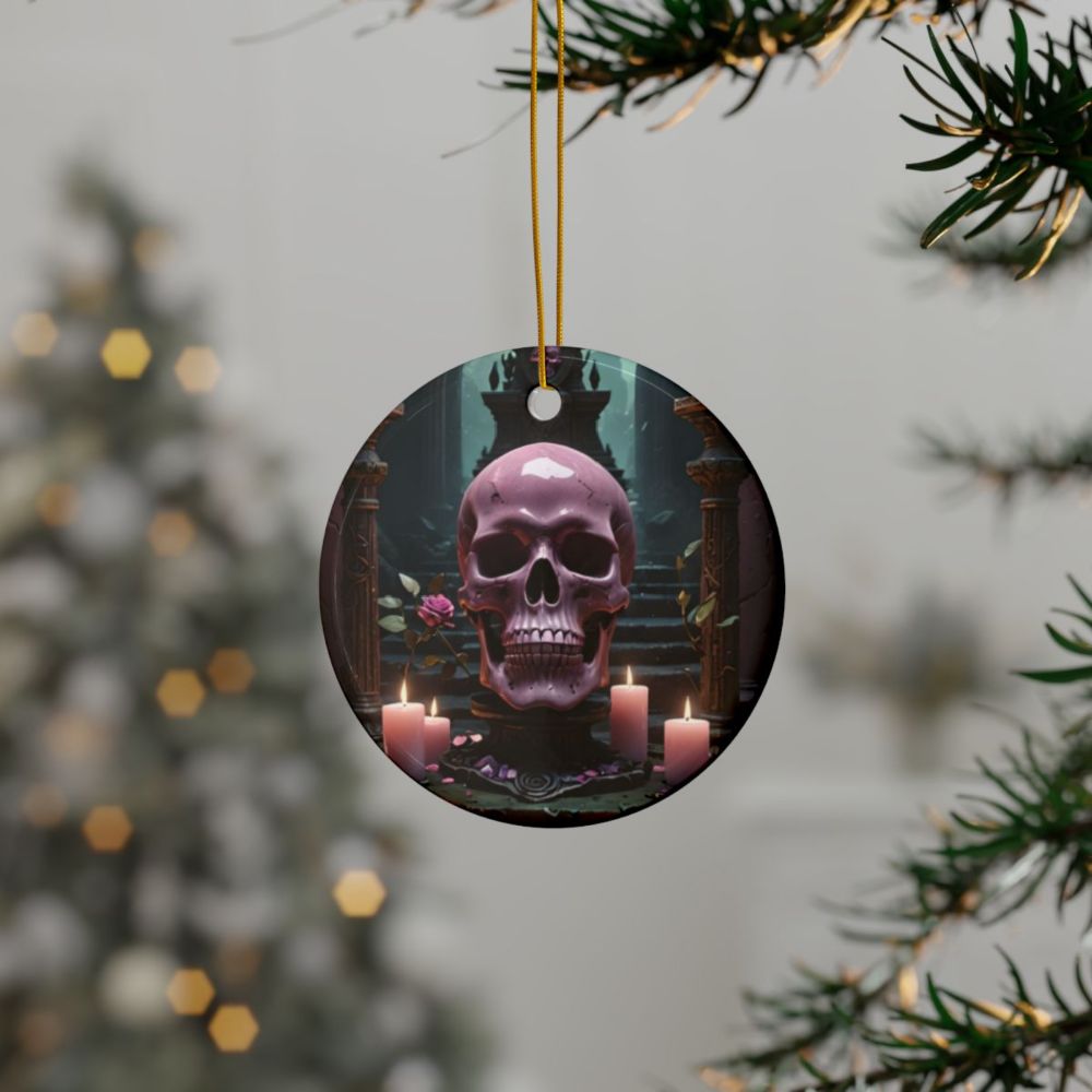 Ceramic Ornaments - Gothic Skull Ornament