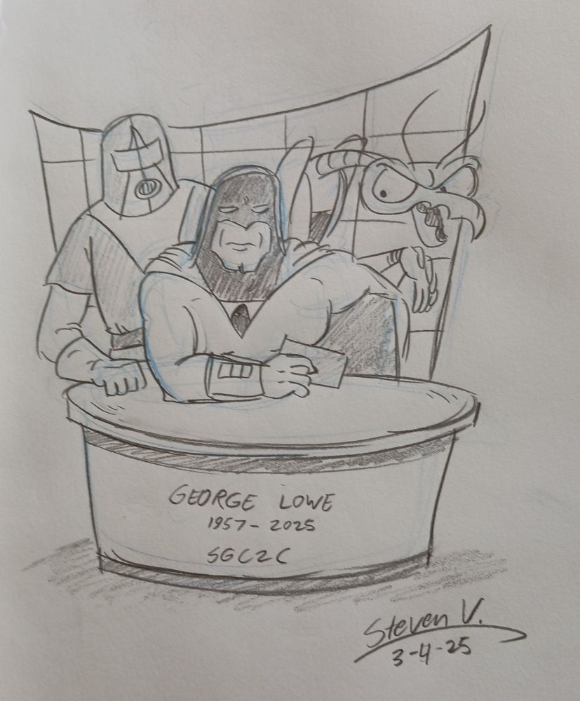 Sketch of Space Ghost, Moltar, and Zorak. In memoriam of George Lowe, the voice of Space Ghost on Coast to Coast.