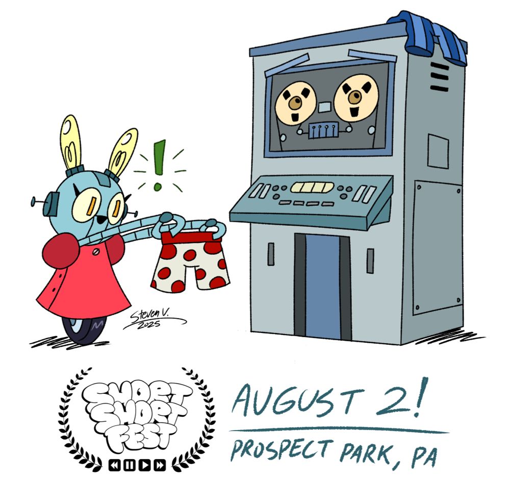 Lil' Robot Girl and Grandfather looking at some shorts. Wait, those are the wrong kind of shorts.