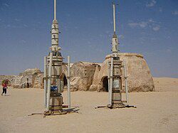 Water irrigation traps are set up on the desert planet Tatooine.