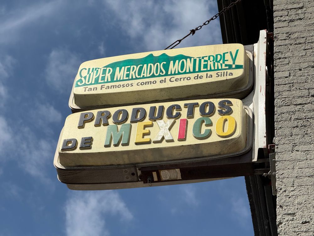 Mexican supermarket sign. 