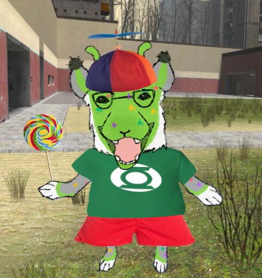 gnap is overjoyed with his lollipop and propeller hat