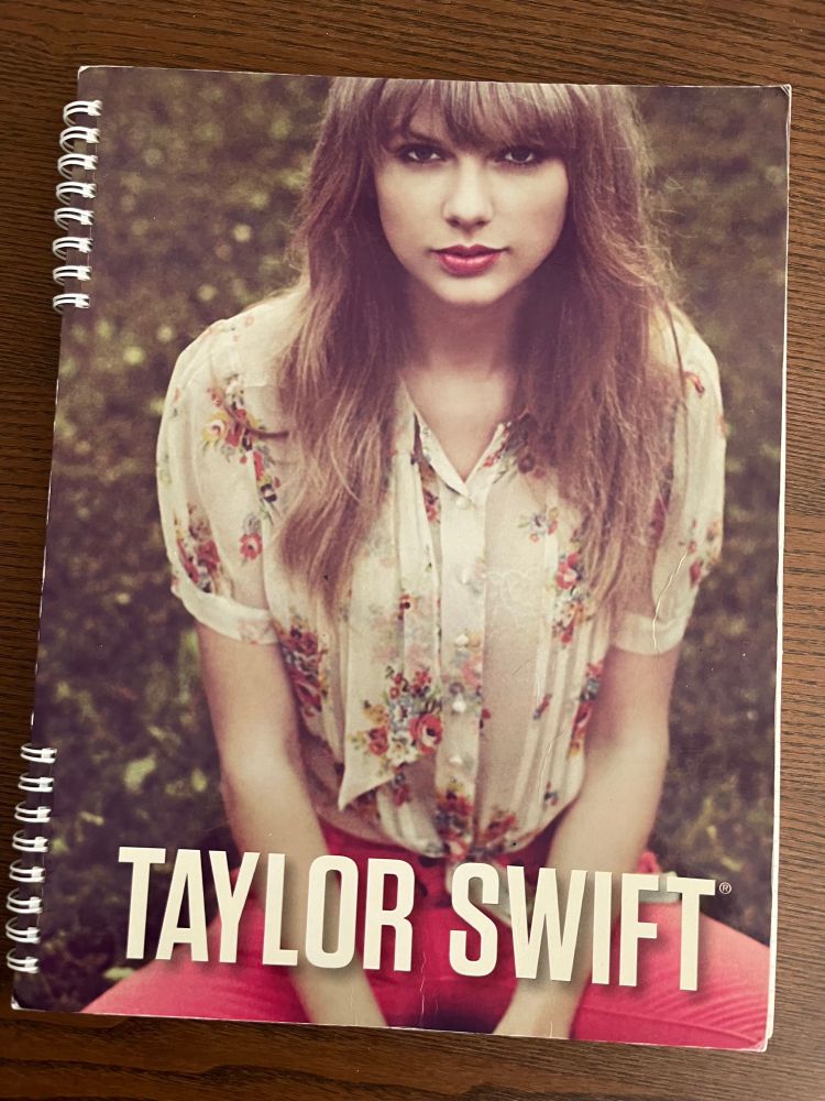 front cover of Taylor Swift ‘Red’ era spiral notebook