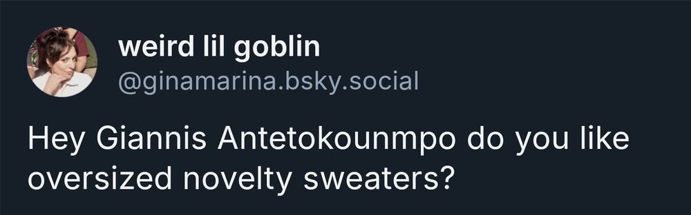 Hey Giannis Antetokounmpo do you like oversized novelty sweaters?