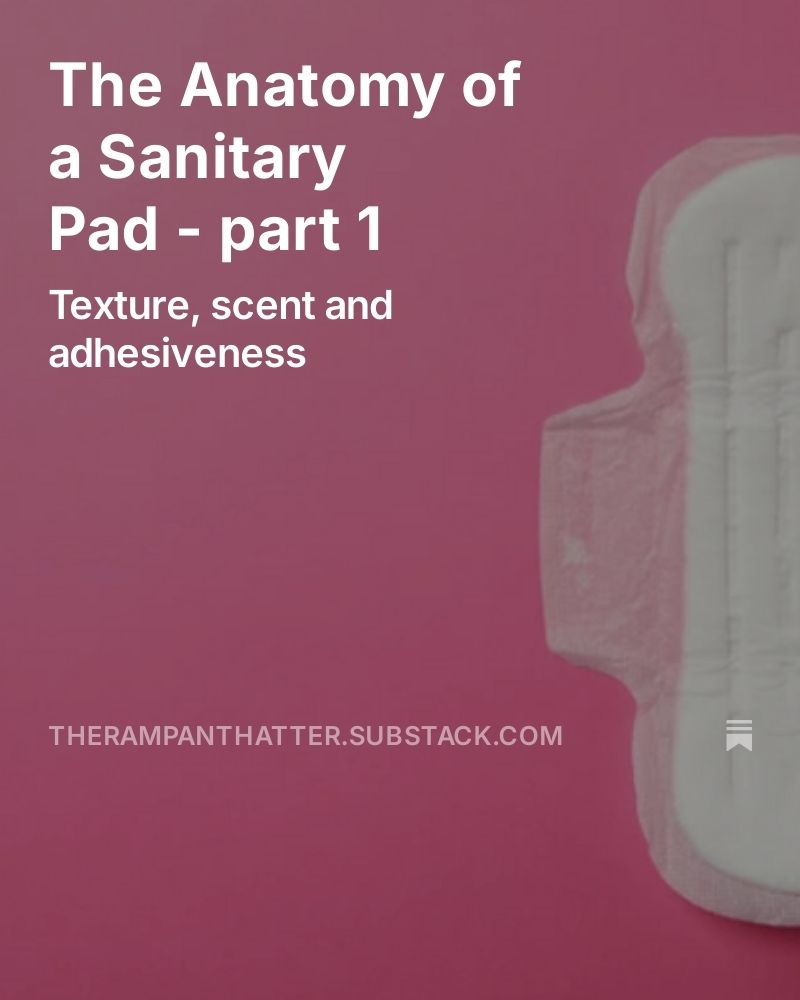 The picture of half a sanitary menstrual pad on a pink background 