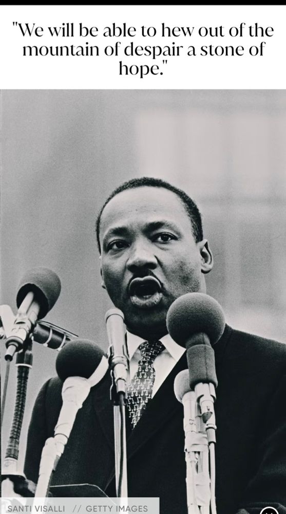MLK photo and quote “We will be able to hew out of the mountain of despair a stone of hope.”