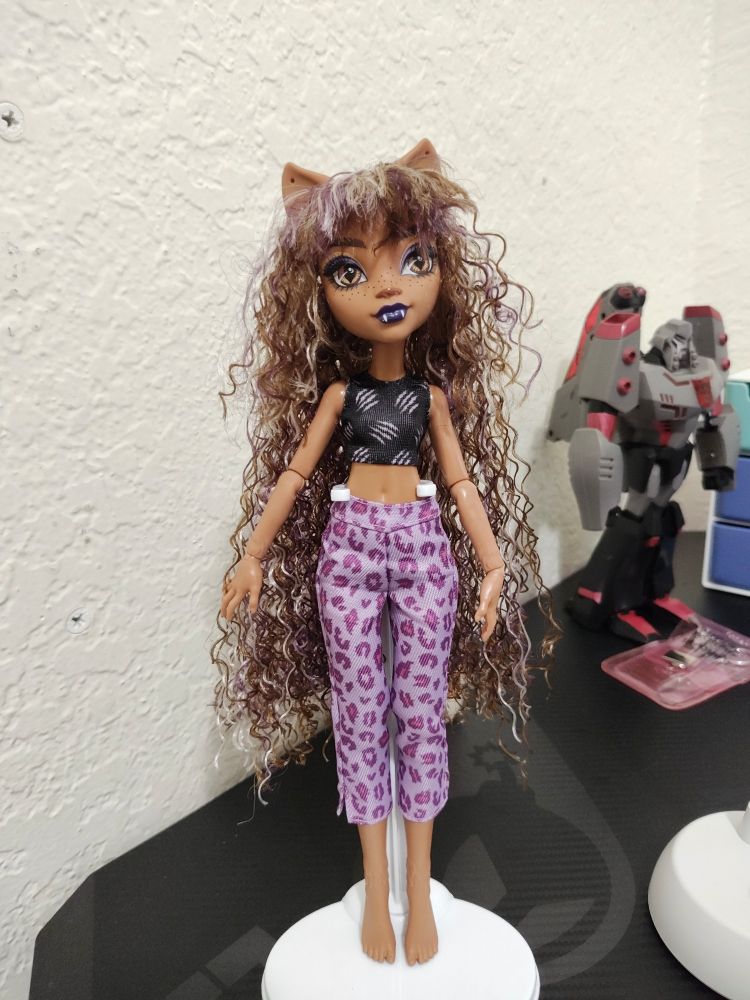 A Monster High G3 Clawdeen doll, with rerooted hair and bangs
