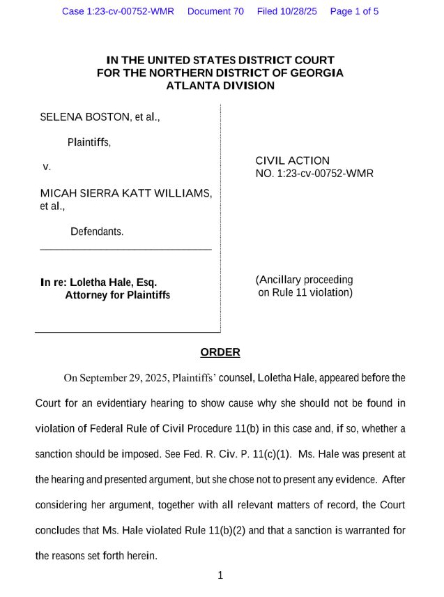 First page of opinion, which is available through the link