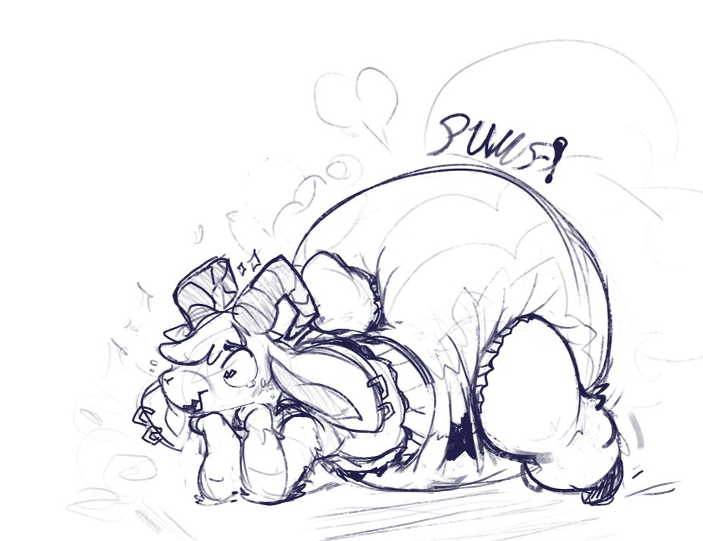 goat in a huge diaper!!! powder puffing out everywhere!!!!!!!!!!