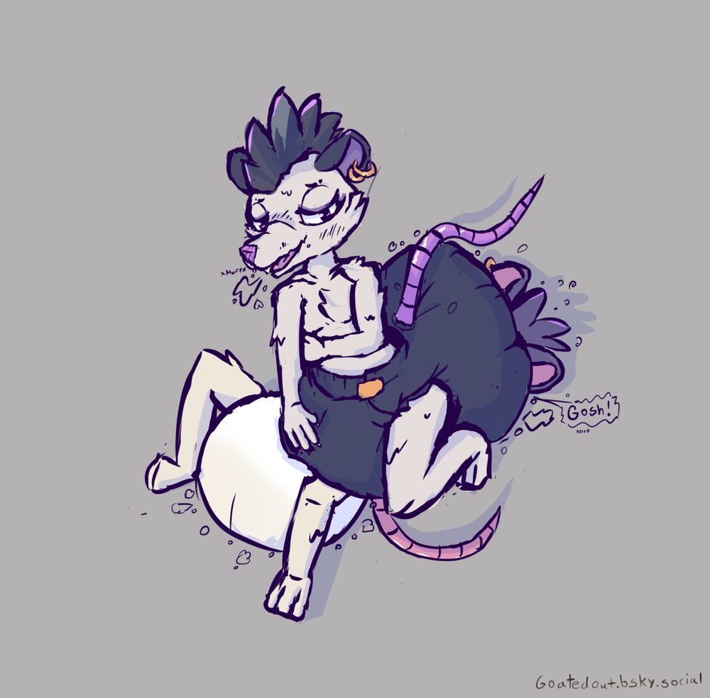 A follow up to last image. Riggs' face is underneath Evil Riggs now messy diaper. Evil Riggs is sighing in relief.

There is a speech bubble coming from Riggs which says "Gosh!".