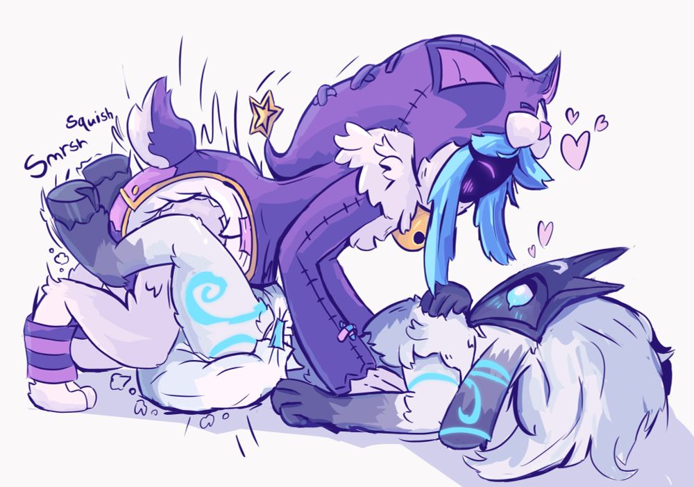 drawing of woof & lamb kindred and default kindred in diapers. 
making lamb sauce together.........