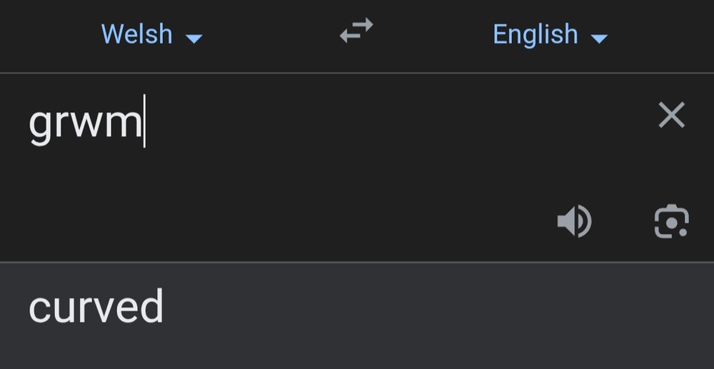 Welsh to English translation grwm means curved