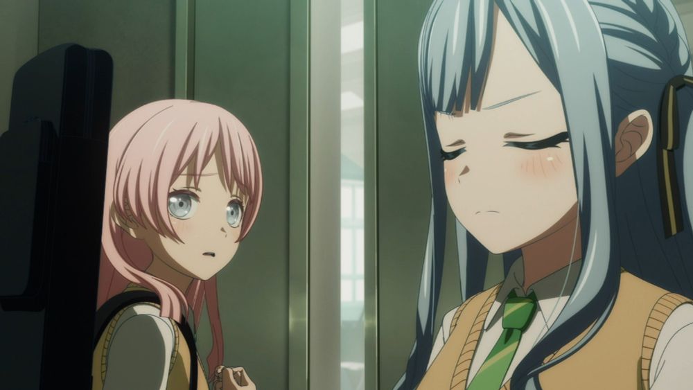 anon looking as sakiko brusquely walks past her