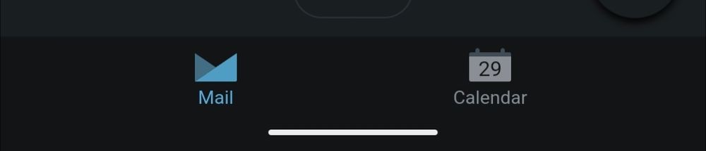 A screenshot of Fastmail's bottom bar configured to show Mail and Calendar 