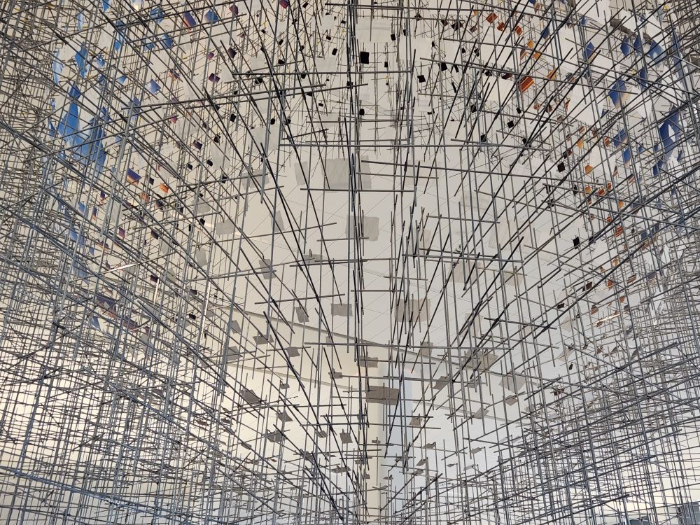 Wire sculpture in Terminal B of LaGuardia Airport.