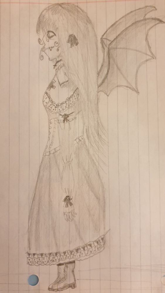 Vampire gurl in doll like dress