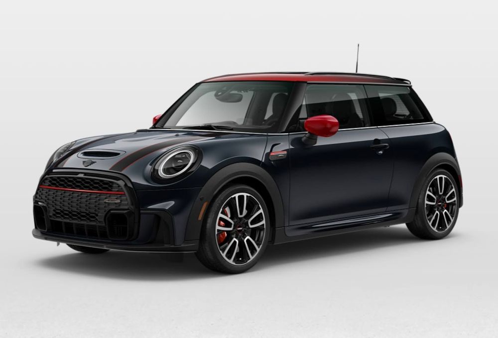 hot ass mini cooper, 2 door black with red accents