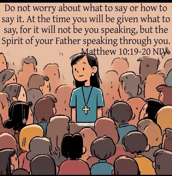 Matthew 10:19-20 NIV
Do not worry about what to say or how to say it. At that time you will be given what to say, for it will not be you speaking, but the Spirit of your Father speaking through you.

https://bible.com/bible/111/mat.10.19-20.NIV