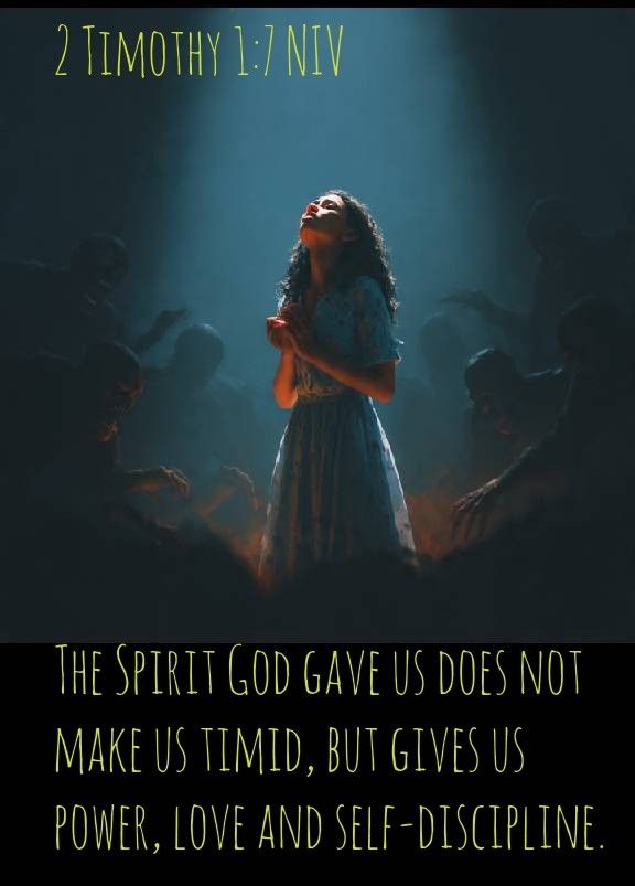 2 Timothy 1:7 NIV
The Spirit God gave us does not make us timid, but gives us power, love and self-discipline. 

https://bible.com/bible/111/2ti.1.7.NI