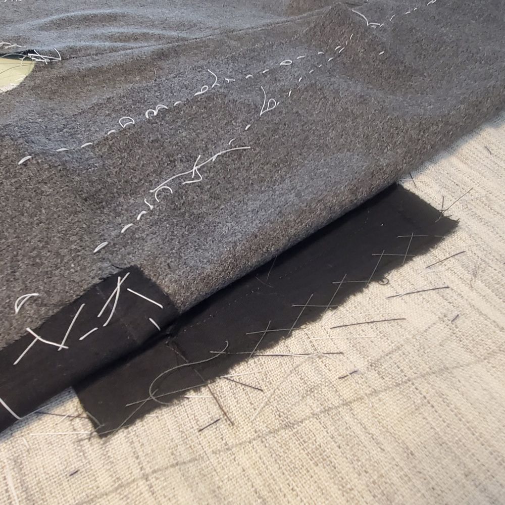 Catch stitching inside a jacket