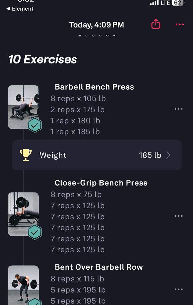 Screen shot of weight lifting exercises 