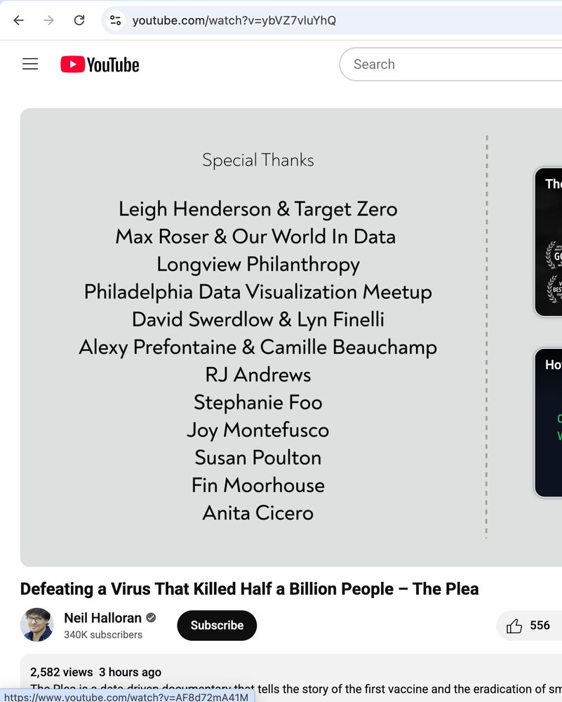 Credits from a movie including the Philadelphia Data Visualization Meetup.