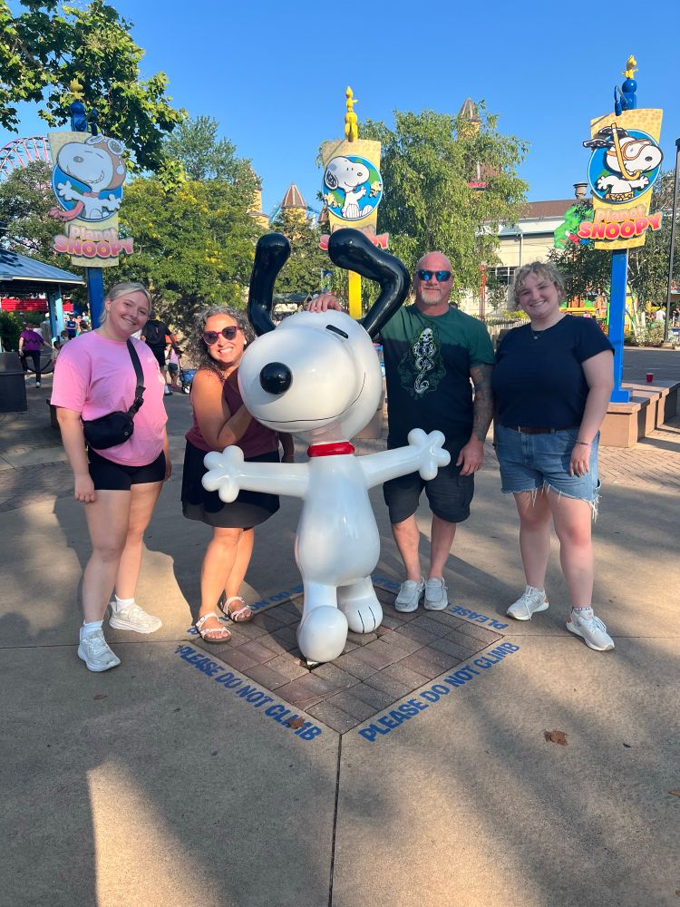 With our nieces and snoopy! 