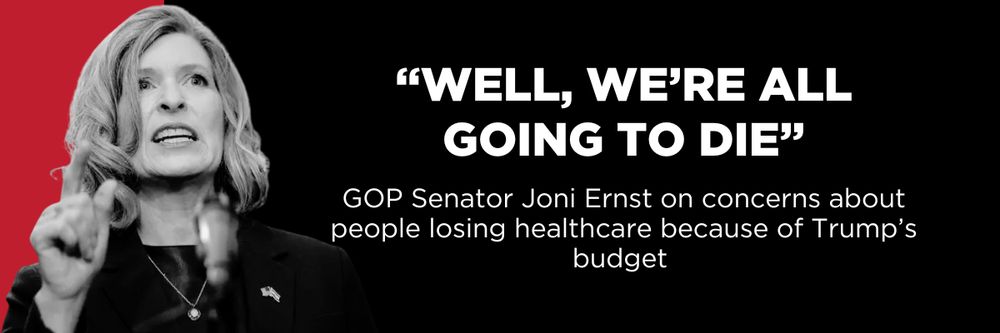 Joni Ernst recently, on concerns over cuts to health care: 