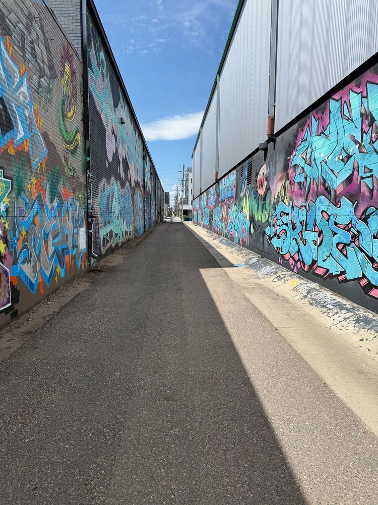 The alley between where I parked and the bar