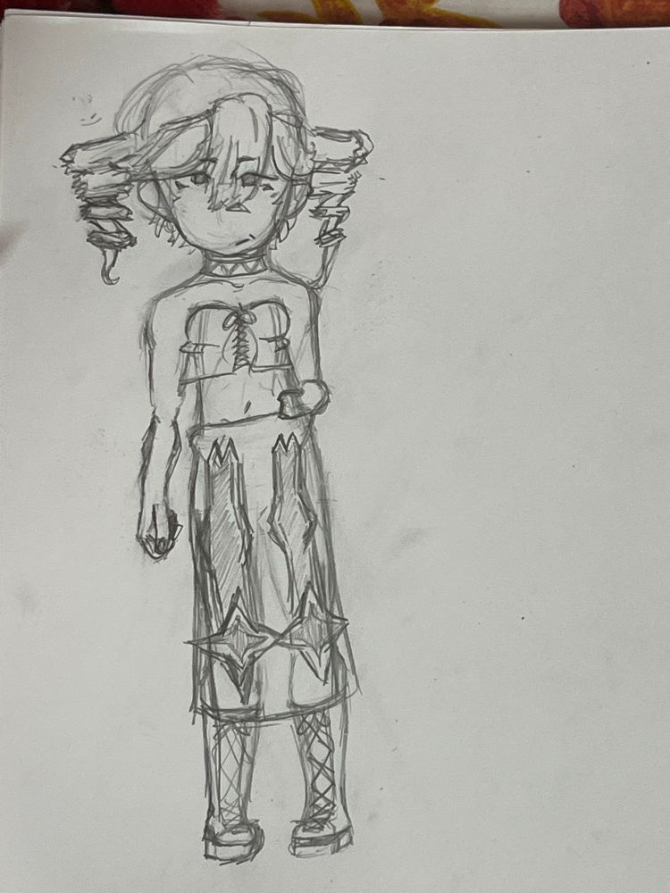 a pencil sketch of kasane teto. she is wearing an outfit from the album art of “third rail” (by mekaloton, you can find his work on youtube and spotify)

honestly i have no idea what she is wearing is called im sorry for bad alt text 💔💔💔💔💔💔💔💔💔💔