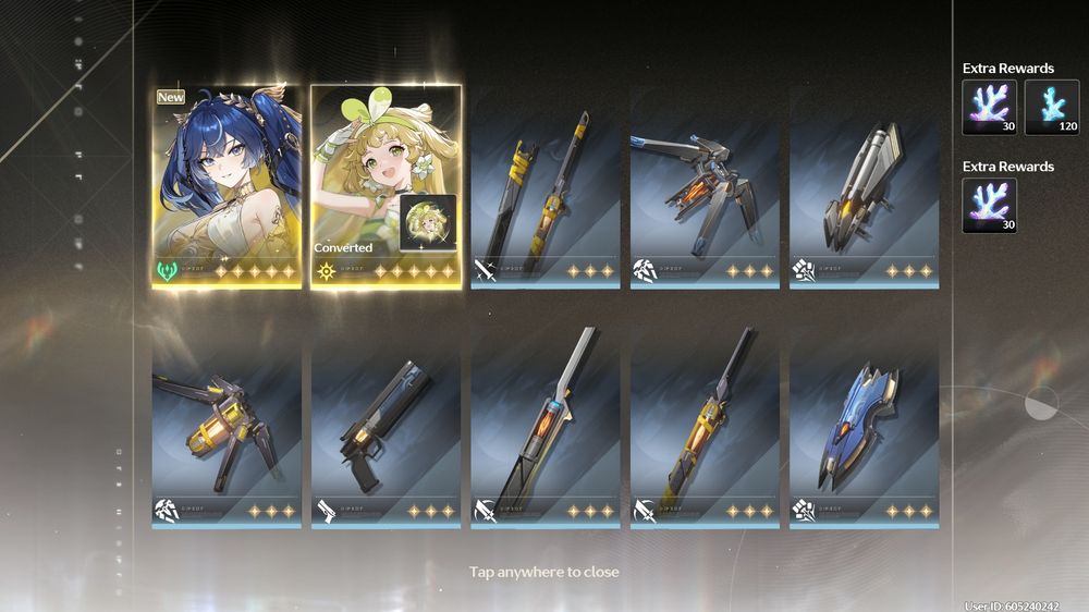 wuwa 10 roll gacha screen with iuno and verina dupe