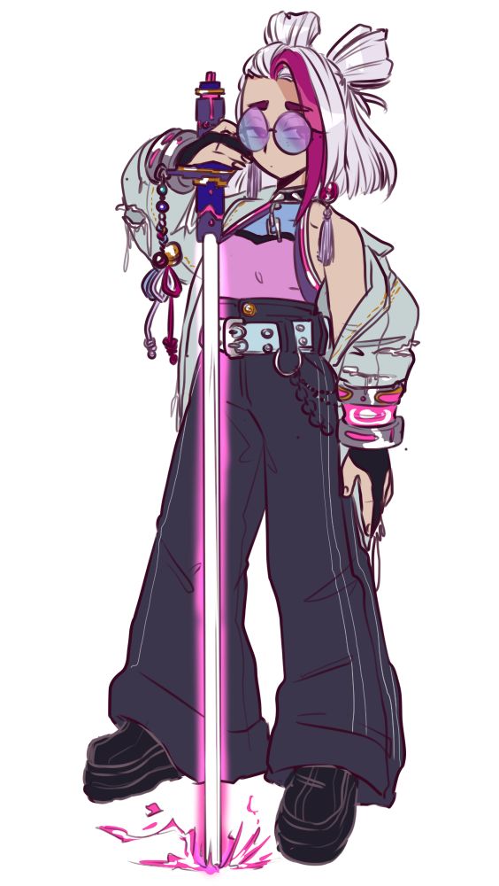 pictire of oc cadence. she holds a light sabre in a standing postion