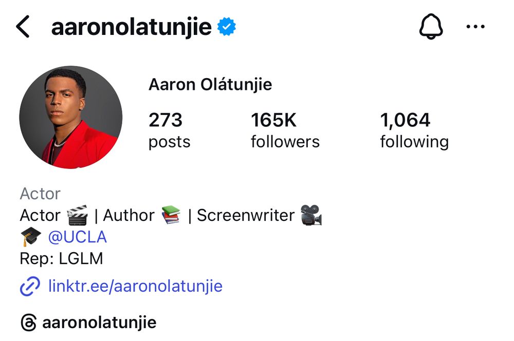 Aaron’s Instagram profile 