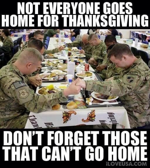 Not everyone can be home for Thanksgiving. 